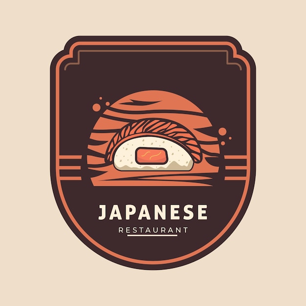 Logotipo restaurante japonés, logotipo de sushi