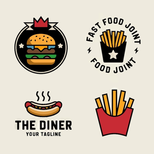 un logotipo para el restaurante que dice la comida