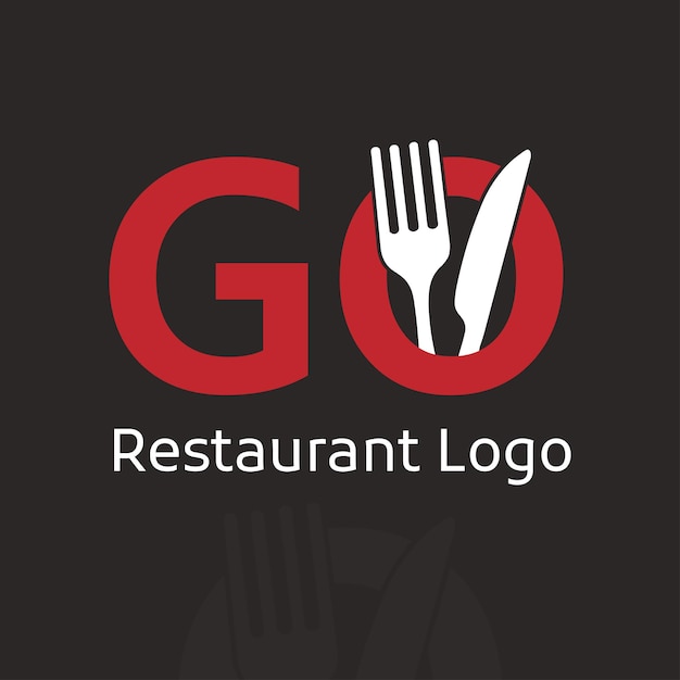 Logotipo de restaurante rojo y blanco