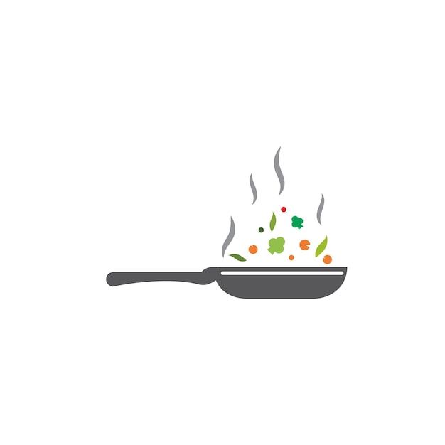 Logotipo de restaurante de sartén de cocina