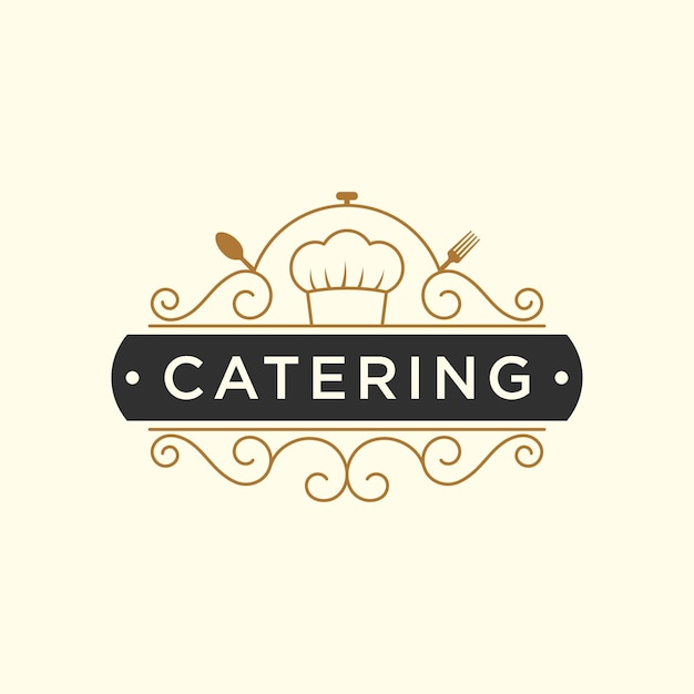 Vector el logotipo del restaurante de servicio de catering.