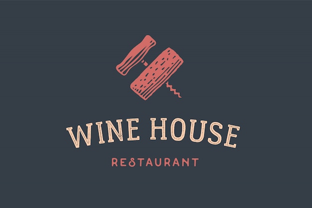 Logotipo de restaurante de vinos