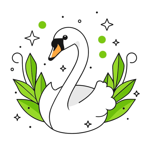 El logotipo del retrato del cisne