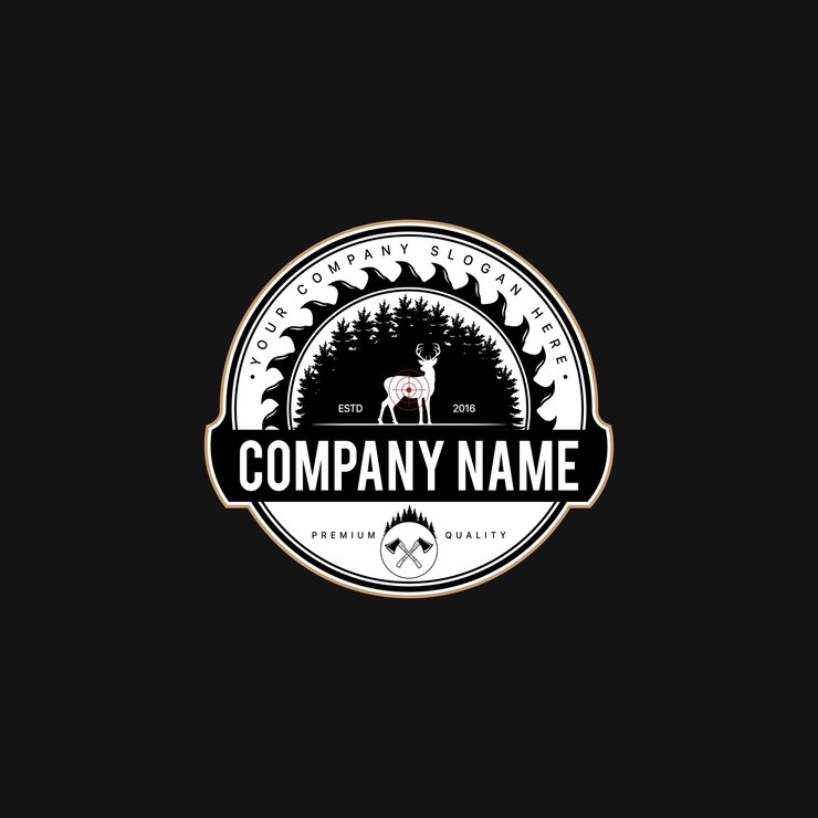 Logotipo retro de carpintería vintage