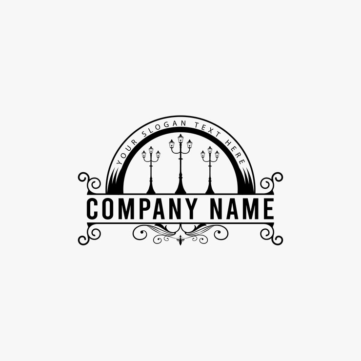 Logotipo retro de la insignia de la luz de la calle