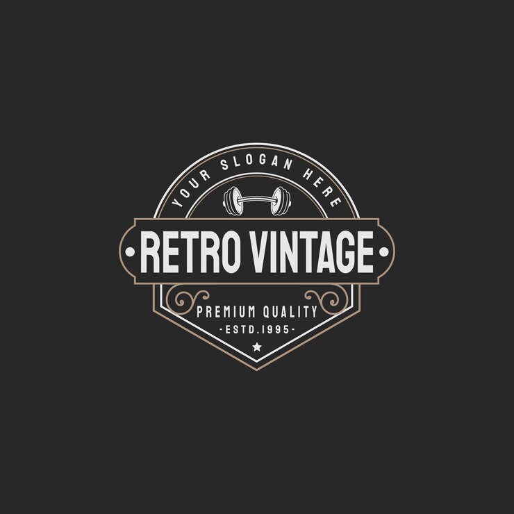 Logotipo retro de la insignia de la vendimia de CrossFit