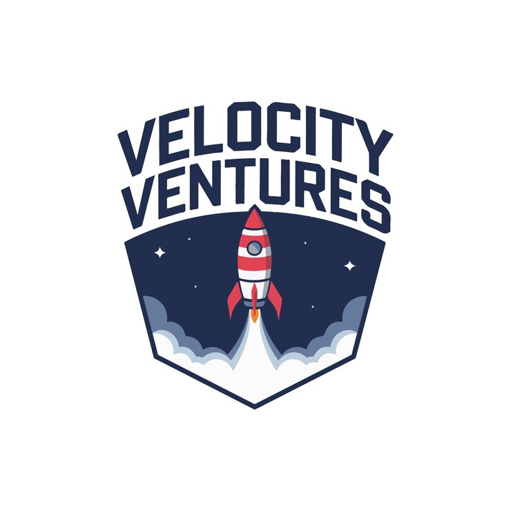 Vector el logotipo retro de la nave cohete es un diseño vintage.