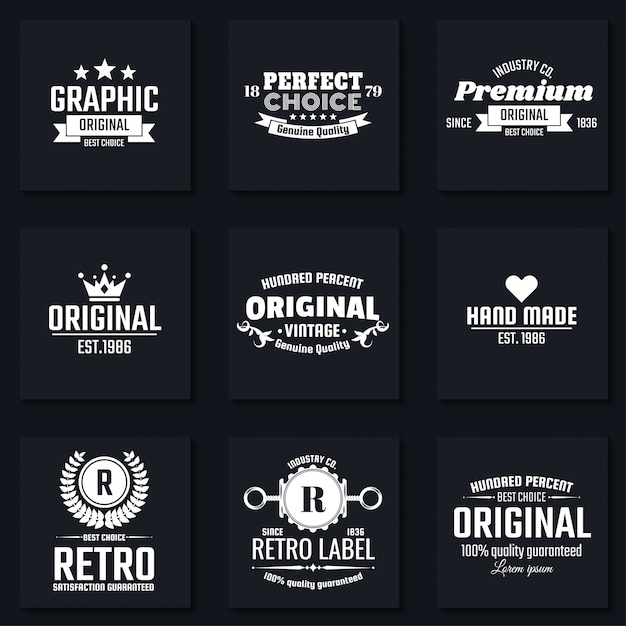 Logotipo retro vectorial vintage para el estandarte