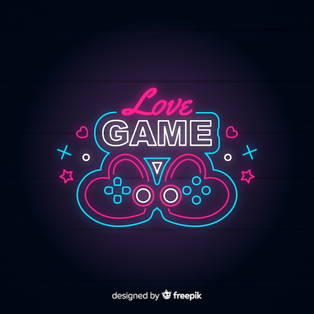 Logotipo retro de videojuegos con luces de neón