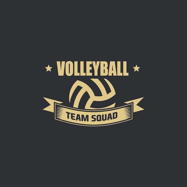El logotipo retro del voleibol