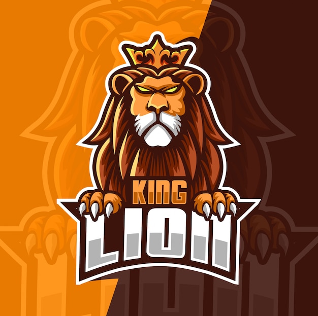 Vector logotipo de rey león mascota esport