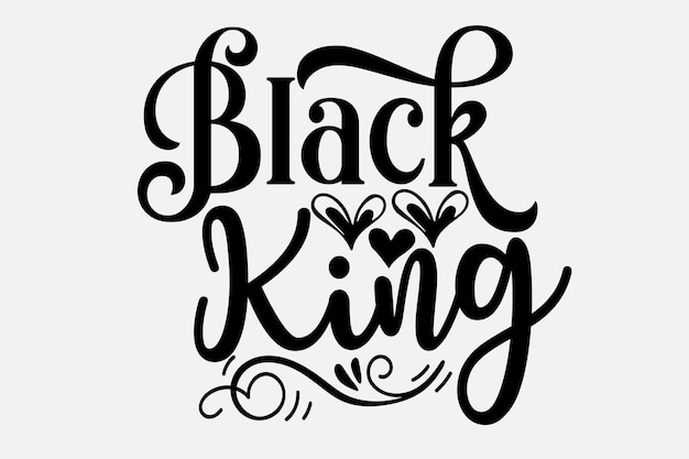 Vector un logotipo de rey negro con un corazón y un diseño floral en la parte inferior.