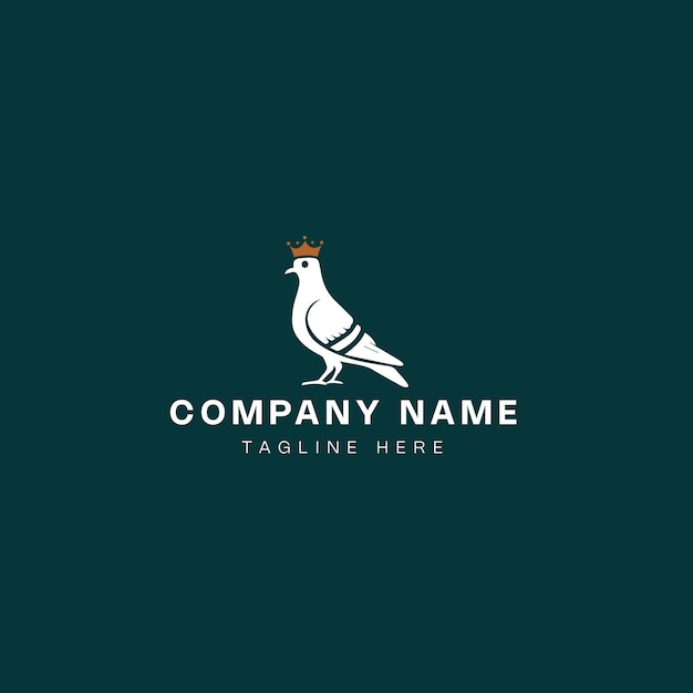 el logotipo del rey paloma icono vectorial plantilla de diseño de ilustración stock vectorial