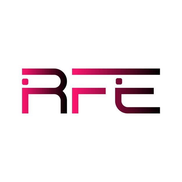 El logotipo de RFE es una tipografía abstracta, simple, moderno y de diseño minimalista vectorial.
