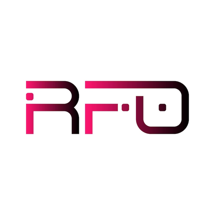 Vector el logotipo de rfo es una tipografía abstracta, un diseño vectorial moderno y minimalista.
