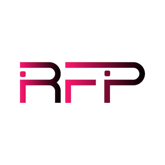 Logotipo de RFP tipografía abstracta diseño vectorial mínimo moderno sencillo