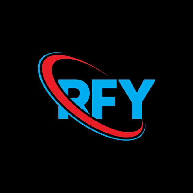 Vector el logotipo rfy, la letra rfy, el diseño del logotipo de las iniciales rfy, vinculado con un círculo y un monograma en mayúsculas, el logotipo de la tipografía rfy para el negocio tecnológico y la marca inmobiliaria.