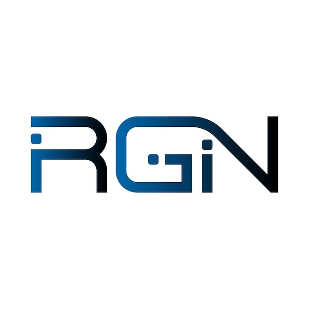 El logotipo de RGN es una tipografía abstracta, un diseño vectorial moderno y mínimo.