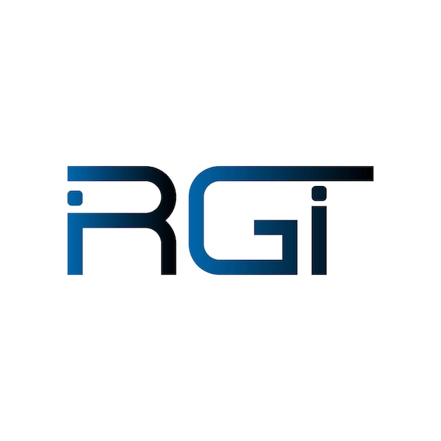 El logotipo de RGT es una tipografía abstracta, un diseño vectorial moderno y minimalista.