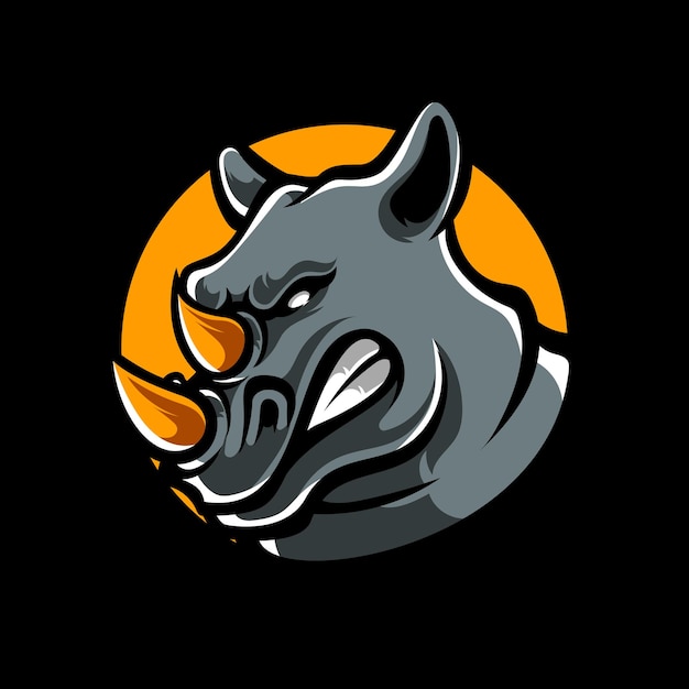 Logotipo de rhino head e sport