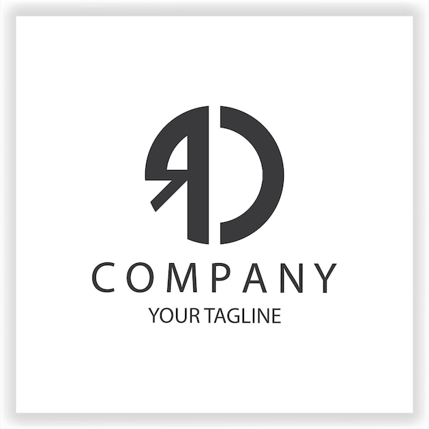 Logotipo RI monograma sencillo y moderno círculo de color negro plantilla de diseño de vector elegante premium eps 10