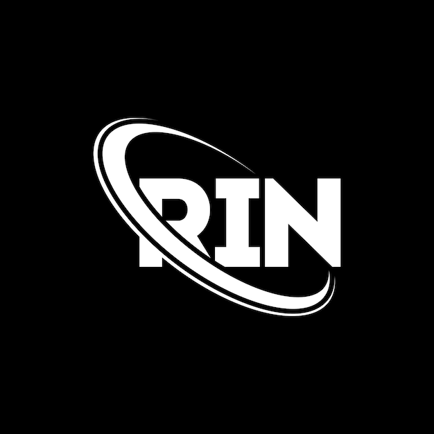 Logotipo RIN RIN letra RIN letra diseño del logotipo Iniciales RIN logotipo vinculado con círculo y mayúscula monograma logotipo RIN tipografía para negocios tecnológicos y marca inmobiliaria