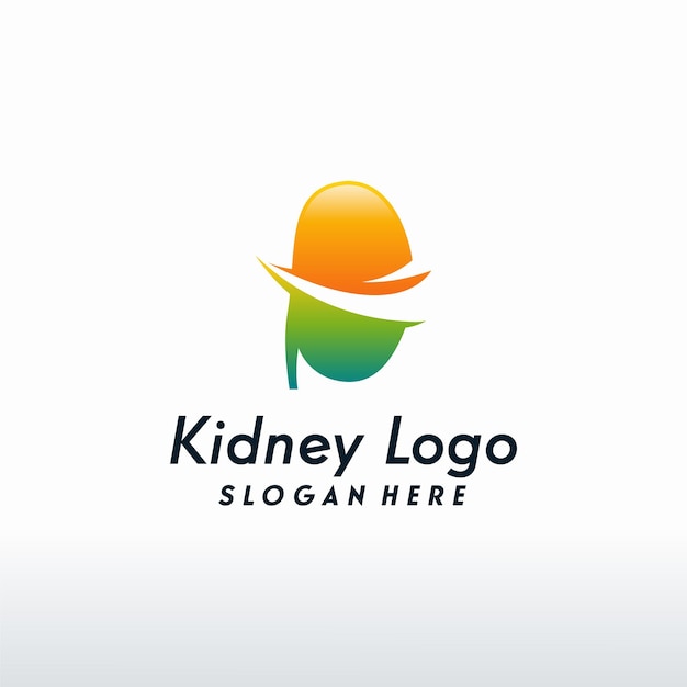 Logotipo de Riñón moderno con Swoosh, diseño de logotipo de Riñón de salud vectorial