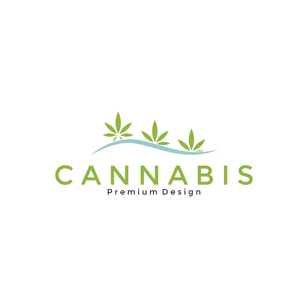 Logotipo de río de cannabis de vector de ilustración