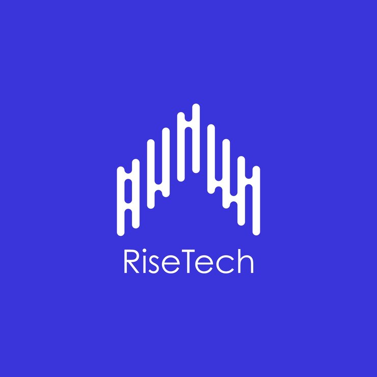Vector logotipo de risetech identidad de marca de tecnología moderna para seminarios web y presentaciones
