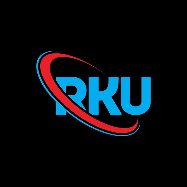 Logotipo RKU RKU letra RKU letra diseño logotipo iniciales RKU logotipo vinculado con círculo y mayúscula monograma logotipo RKU tipografía para negocios de tecnología y marca inmobiliaria
