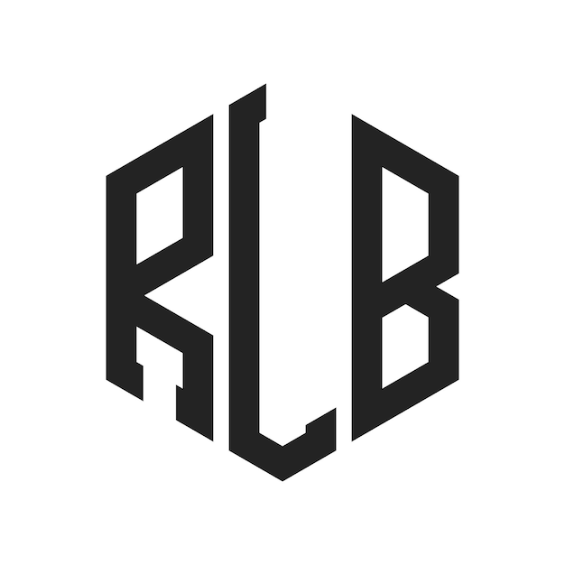 Logotipo de RLB Diseño Letra inicial RLB Monograma Logotipo con forma de hexágono