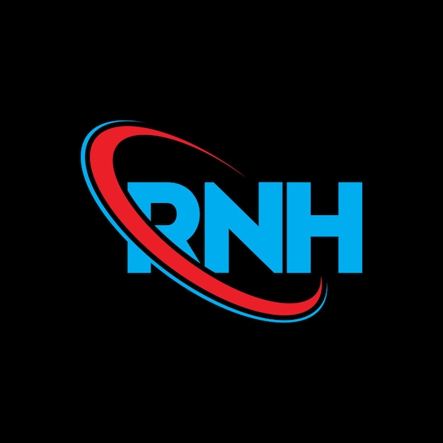 Logotipo RNH RNH letra RNH letra diseño del logotipo Iniciales RNH logotipo vinculado con círculo y mayúscula monograma logotipo RNH tipografía para negocios tecnológicos y marca inmobiliaria