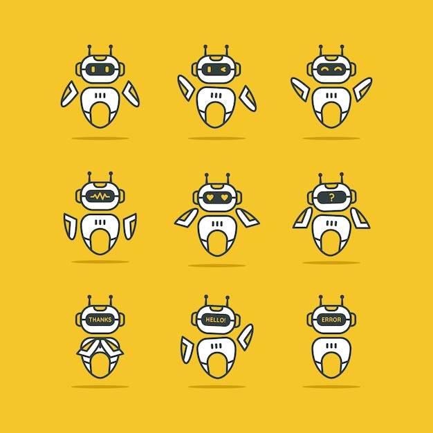 Logotipo de robot en amarillo