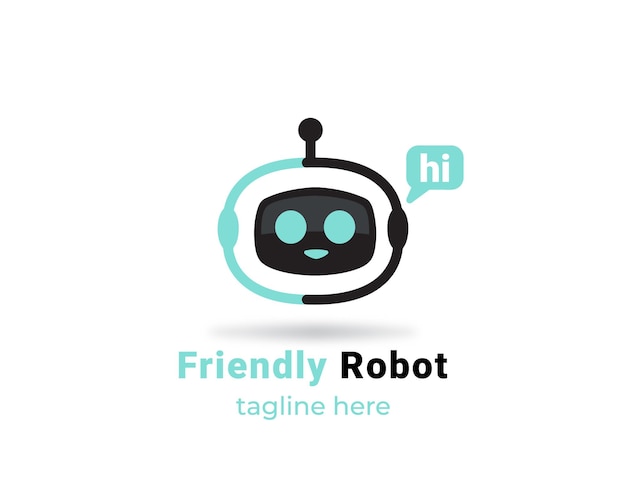 Vector logotipo de robot amigable