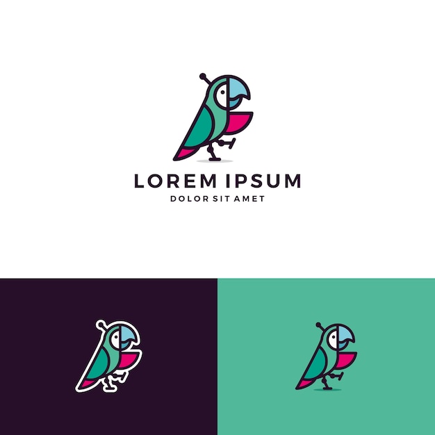 Logotipo de robot loro