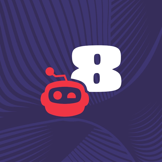 Logotipo del robot número 8