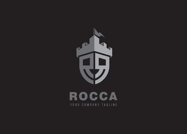 Logotipo de Rocca Escudo moderno y sello del castillo