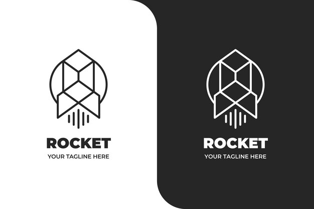 Logotipo de Rocket Launch Monoline