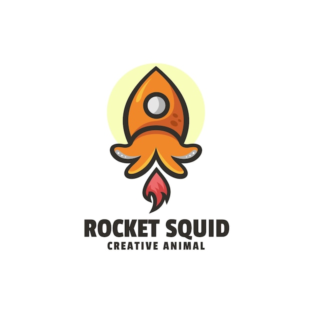 Vector logotipo de rocket squid simple mascot style