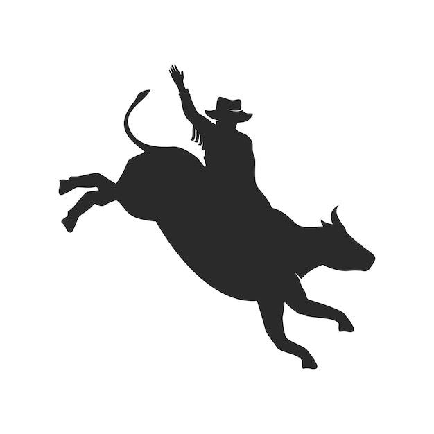 Logotipo de rodeo de monta de toros