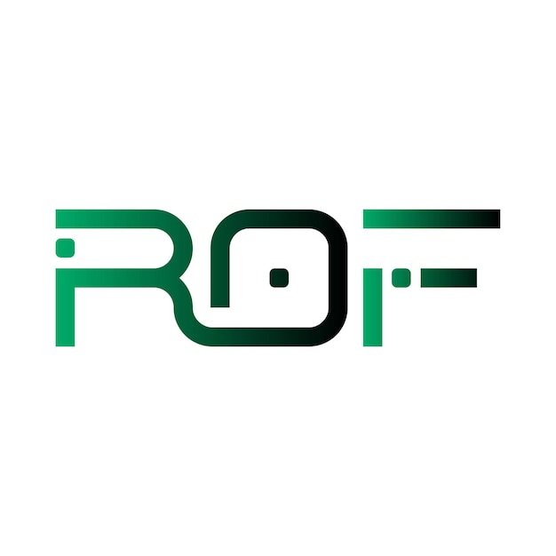 Logotipo de ROF tipografía abstracta diseño vectorial mínimo moderno sencillo