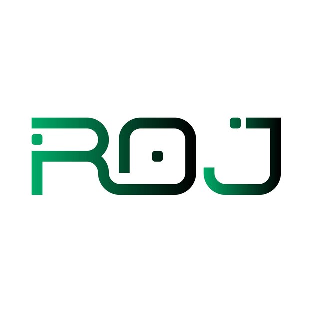 Logotipo de ROJ tipografía abstracta diseño vectorial moderno y minimalista sencillo