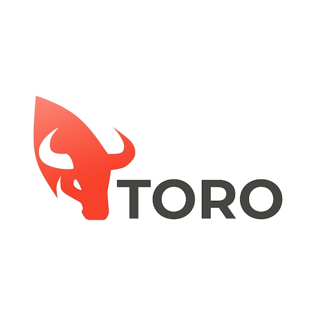 Logotipo rojo ardiente de cabeza de toro