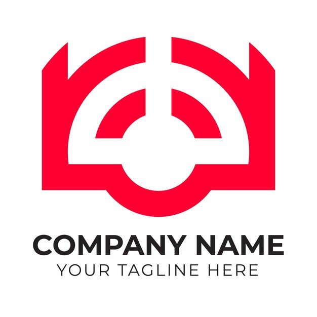 Un logotipo rojo para una empresa llamado su eslogan