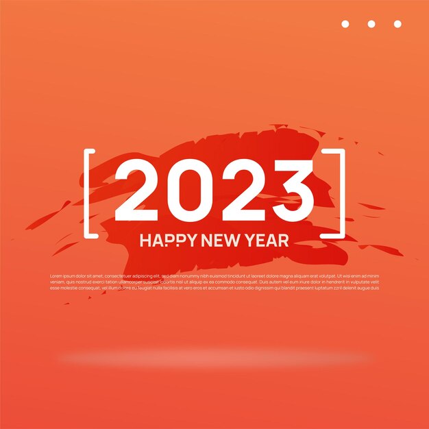 Logotipo rojo de feliz año nuevo 2023 con números únicos y divertidos