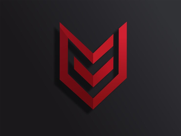 Vector el logotipo rojo sobre un fondo negro