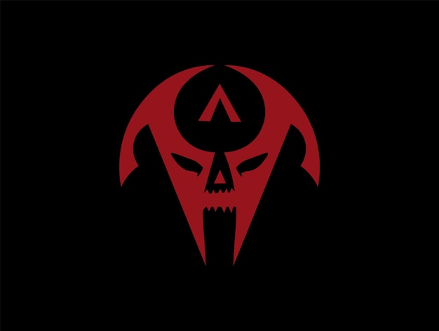 El logotipo rojo sobre un fondo negro