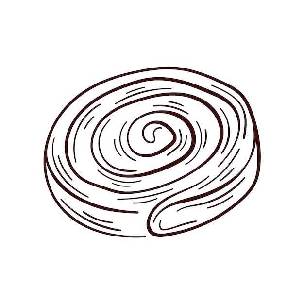 Logotipo de rollo de canela en estilo de arte en línea pan de remolino dulce con diseño de canela para vector de panadería