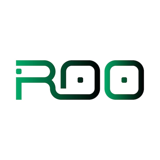 Logotipo de ROO tipografía abstracta diseño vectorial mínimo moderno sencillo