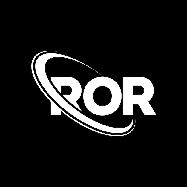 Logotipo ROR ROR letra ROR letra diseño de logotipo Iniciales ROR logotipo vinculado con círculo y mayúscula monograma logotipo ROR tipografía para negocios de tecnología y marca inmobiliaria
